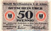 Notgeld DE 50 Pf. Notgeld der Stadt Seehausen 6820.05.16 , 50 Pfennig Schein in kfr. von 1917 -