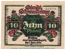 Notgeld DE 10 Pf. -sämisch- Notgeld Stadt Straubing 7180.05.05 , 10 Pfennig büttenartig in kfr. von 1918 -