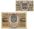 Serienscheine DE 2 Scheine kpl. 2 x Notgeld der Stadt Münnerstadt 912.3 , Set mit 2 Scheinen in kfr. von 1920 -
