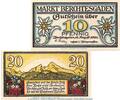 Notgeld DE 2 Scheine kpl. Notgeld Gemeinde Berchtesgaden 76... , Set mit 2 Scheinen in kfr. von 1920 -