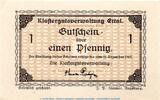 Notgeld Deutschland Notgeld Ettal 1 Pf. WZ-Rh.Wellen Notgeld Klostergut Ettal 1810.05.85 , 1 Pfennig --Wz. rheinische Wellen-- in kfr -
