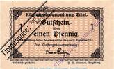 Kleingeld 1914-1922 1 Pf. Ettal , Notgeld 1 Pfennig Schein in kfr. Tieste 1810.05.60 , Bayern o.D. -