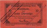 Kleingeld 1914-1922 10 Pf. Notgeld Klostergut Ettal 1810.05.63 , 10 Pfennig Schein in kfr. von 1919 -