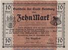Großnotgeld Deutschland Notgeld Bernburg 10 Mark --GRAU-- Banknote Stadt Bernburg , 10 Mark --Karton Grau-- in kfr. Geiger 042.03 von 1918 -