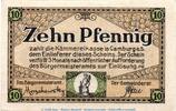 Notgeld Deutschland Notgeld Camburg 10 Pfennig Notgeld Stadt Camburg 1080.10.10 , 10 Pfennig Schein in kfr. von 1919 -