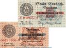 Notgeld DE 2 Scheine kpl. Notgeld Stadt Corbach 1200.05.10-25 , Set mit 2 Scheinen kfr. von 1920 , Hessen -