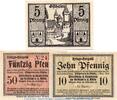 Kleingeld 1914-1922 3 Scheine kpl. Notgeld Sparverein Ostheim 5465.05.55-57 , Set mit 3 Scheinen in kfr. von 1918 -