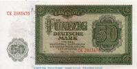 Deutsche Notenbank DDR 50 Mark Schein Banknote , 50 Mark Schein in kfr. DDR-7, Ros.345, P.14 , von 1948 , Notenbank -