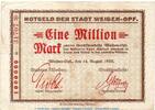 Großnotgeld Inflation Notgeld Weiden Opf. 1 Million Mark Notgeld Stadt Weiden Opf. 1 Million Mark in gbr. Keller 5491.d von 1923 , Bayern -