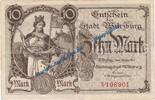 Großnotgeld 10 Mk. Würzburg , Banknote 10 Mark Schein in gbr.E , Geiger 573.04 Grossnotgeld BAY -