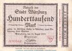 Großnotgeld Inflation Notgeld Würzburg 100.000 Mark Notgeld Stadt Würzburg , 100.000 Mark Schein in gbr. Keller 5730.a von 1923 -
