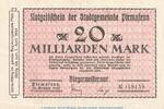 Großnotgeld Inflation Notgeld Pirmasens 20 Milliarden Mark Notgeld Stadt Pirmasens , 20 Milliarden Mark Schein in gbr. Keller 4313.bb -