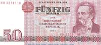 Staatsbank der DDR 50 Mk. Banknote , 50 Mark Schein in kfr. DDR-22.a,c Ros.360, P.30 von 1971 , DDR -