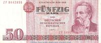 Staatsbank der DDR 50 Mark Ersatznote DDR Banknote , 50 Mark Austauschnote in gbr. DDR-22.d Ros.360, P.30 von 1971 , DDR -