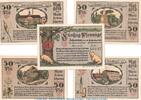 Notgeld De 5 Scheine kpl. Schweina , Notgeld Set mit 5 Scheinen in kfr. M/G 1211.1 , Thüringen 1921 -