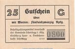 Notgeld Deutschland Notgeld Scheidegg 25 Pfennig Schein Notgeld Gemeinde Scheidegg i.A. 25 Pfennig Schein in kfr. o.D. Notgeld 1945-48 -