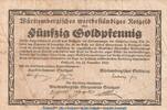 Wertbeständiges Notgeld Notgeld Stuttgart 50 Goldpfennig Notgeld Handelskammer Stuttgart , 50 Gold Pfennig Schein in gbr. Müller 4840.2 -