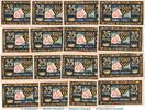 Seriennotgeld Deutschland 16 x Notgeld Brehna kompl. 16 x Notgeld Stadt Brehna 160.2 , Set mit 16 Scheinen - Orte - in kfr. von 1921 -