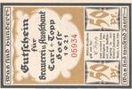 Serienscheine DE 50 Pf. Notgeld Brauerei Carl Topp 820.1.b , 50 Pfennig Schein in kfr. von 1920 , Westf. -