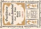 Notgeld De 2 Mk. Notgeld Brauerei Carl Topp 820.1.f , 2 Mark Schein in kfr. von 1920 , Westfalen -