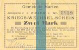 Notgeld 1914/1915 Notgeld Marten 2 Mark Notgeld Gemeinde Marten , 2 Mark Schein in kfr. Dießner 223.3.d von 1914 , Wf. -