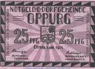 Notgeld De 25 Pf. -o.Drfa- Notgeld Gemeinde Oppurg 1023.1.a , 25 Pfennig Schein o.Drfa. in kfr. von 1921 -