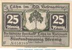 Seriennotgeld Deutschland Notgeld Lähn 25 Pf --mit US-- Notgeld Sparkasse Lähn 756.1.a , 25 Pfennig --mit US-- in kfr. o.D. Schlesien -