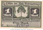 Serienscheine DE 1 Mk --Dat US-- Notgeld Sparkasse Lähn 756.1.a , 1 Mark --Dat + US-- in kfr. 1922 , Schlesien -