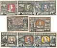 Serienscheine DE 8 Scheine kpl. Notgeld Robert Dahms Eisenach 318.2 , Set mit 8 Scheinen in kfr. von 1921 , Th. -