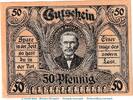 Notgeld DE 50 Pf. Bucha Notgeld Posenmühle 196.1.a , 50 Pfennig Schein in kfr. von 1921, Thüringen -