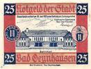 Serienscheine DE 25 Pf. Notgeld Bad Oeynhausen 1010.1.a-b , 25 Pfennig Schein 74 x 98 in kfr. von 1921 -
