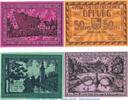 Seriennotgeld Deutschland 4 x Notgeld Oppurg o.Drfa. kompl. Notgeld Gemeinde Oppurg 1023.1.a , 90 x 65 Set mit 4 Scheinen o.Drfa in kfr. -