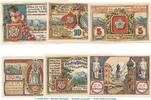 Serienscheine DE 6 Scheine kpl. Notgeld Stadt Rosenheim 1134.1 , 1. Ausgabe Set mit 6 Scheinen in kfr. von 1921 -