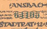 DE 7 x 75 Pfennig , KN = blaugrün Notgeld Stadt Ansbach , Set --KN blaugrün-- mit 7 Scheinen in kfr. 1921 , BAY -