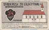 Seriennotgeld Deutschland Notgeld Lilienthal -B- 25 Pf. Notgeld Sparkasse Lilienthal 802.4 , 25 Pfennig Schein Serie B in kfr. von 1921 -