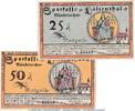 Serienscheine DE 2 Scheine kpl. Notgeld Sparkasse Lilienthal 802.7 , Set mit 2 Scheinen Serie E-rot in kfr. 1921 -