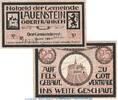 Notgeld DE 2 Scheine kpl. Notgeld Gemeinde Lauenstein 775.1 , Set mit 2 Scheinen in kfr. von 1921 , Bayern -