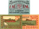 Serienscheine DE 3 Scheine kpl. Langenhorn , Notgeld Set mit 3 Scheinen in kfr. M/G 768.1 , Schleswig von 1921 -