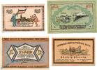 Serienscheine DE 4 Scheine kpl. 4 x Notgeld der Gemeinde Leck , Set mit 4 Scheinen in kfr. M/G 780.1 -