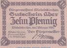 Kleingeld 1914-1922 DE 10 Pf. Notgeld Stadt Wiebelskirchen 7890.05.01 , 10 Pfennig -Schachtanlage- in kfr. -