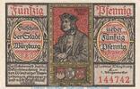 Kleingeld 1914-1922 DE 50 Pf. Notgeld Stadt Würzburg , 50 Pfennig Schein in kfr. Tieste 8130.05.40-45 o.D. BAY -
