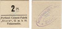 Kleingeld 1914-1922 2 Pf. Finkenwalde , Notgeld 2 Pfennig Schein unc-kfr. Ti.1865.05.06 , Pommern o.D. Ver -