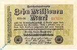 Weimarer Republik 10 Mio. Mk. Banknote über 10 Millionen Mark , Wz Hakensterne , DEU-118 g , P 106 , von 1923 , Deutsches Reich , Inflation -