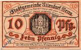 Notgeld Deutschland 10 Pfennig Schein Notgeld Allendorf Werra , Einzelschein über 10 Pfennig , Tieste 0035.05.40 , Hessen Verkehrsausgabe -