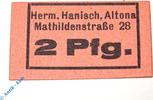 Notgeld Deutschland 2 Pfennig Notgeld Altona , Herm. Hanisch , 2 Pfennig Schein , Tieste 0080.15.02 , Schleswig Holstein Verkehrsausgabe -