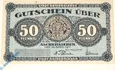 Kleingeld 1914-1922 DE 50 Pf. -o.KN- Notgeld Aschersleben , 50 Pfennig Musterschein Ohne Kennummer , Tieste 0225.10.11.M , von 1917 , Sachsen Verkehrsausgabe -
