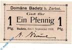 Kleingeld 1914-1922 DE 1 Pf. Notgeld Badetz bei Zerbst , 1 Pfennig Schein , Tieste 0295.05.01 , von 1918 , Anhalt Verkehrsausgabe -