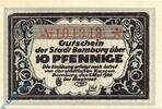 Kleingeld 1914-1922 10 Pf. Notgeld Bernburg , 10 Pfennig Schein , Tieste 0520.15.10 , von 1920 , Anhalt Verkehrsausgabe -