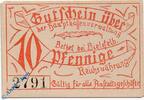 Kleingeld 1914-1922 10 Pf. Notgeld Bethel , 10 Pfennig Schein , mit Kn , Tieste 0565.05.06 , Westfalen Verkehrsausgabe -