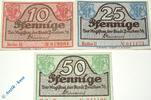 Notgeld DE 3 Scheine kpl. Notgeld Beuthen , Satz mit 3 Scheinen , Tieste 0570.10.05-07 , Schlesien Verkehrsausgabe -